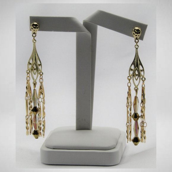 LONG GOLD TASSEL Beaded Jewelry Set - Picture 5 of 5